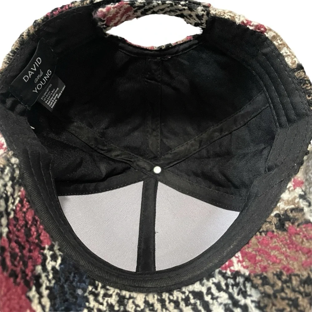 David and Young Tweed Cap - Black, Pink, Cream